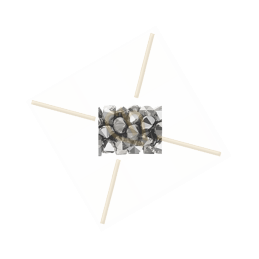 8mm Swarovski Fine Rocks Tube Light Chrome LTCH