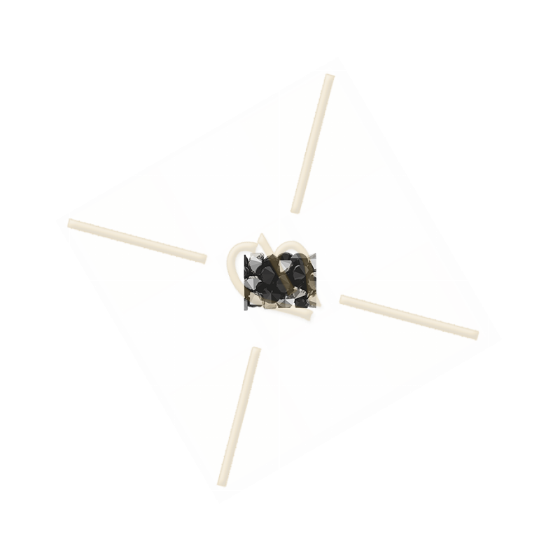 8mm Swarovski Fine Rocks Tube Jet Metallic Silver M100