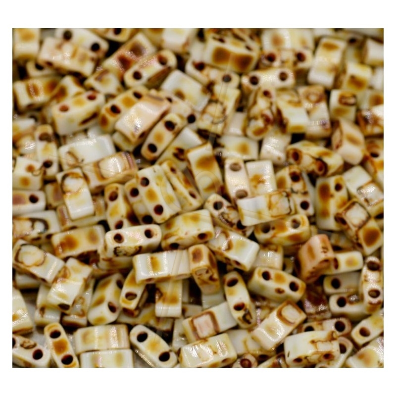 Half Tila Miyuki 5*2mm White Cobalt Picasso