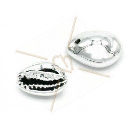 Shell beads Coquillage 18mm Rhodium Plated