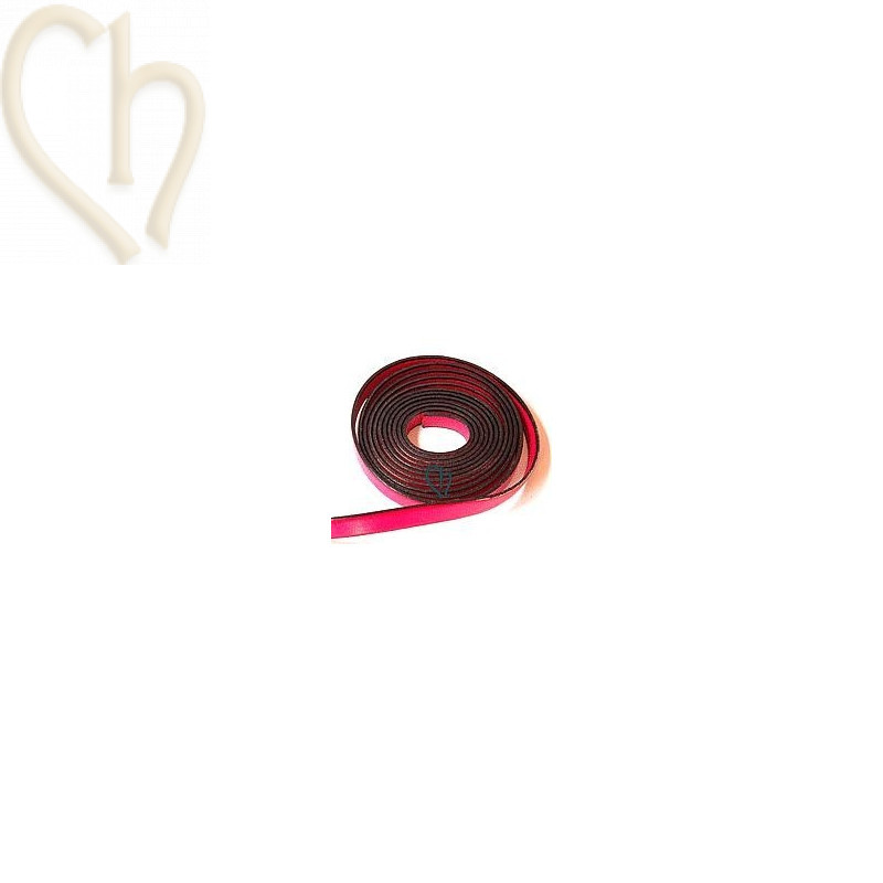 leather ribbon fuchsia