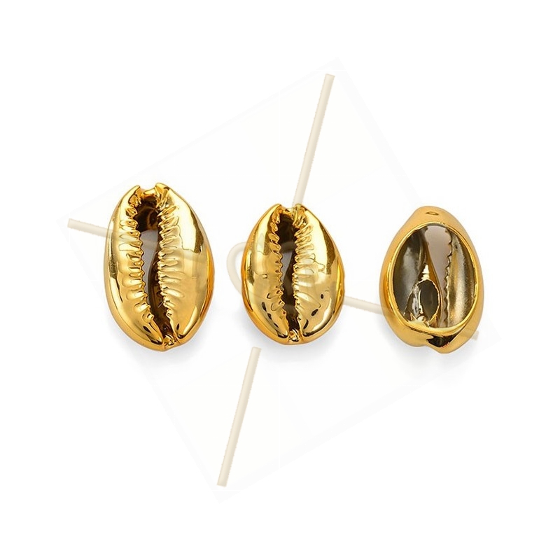 Coquillage Shell beads 20mm Gold Plated