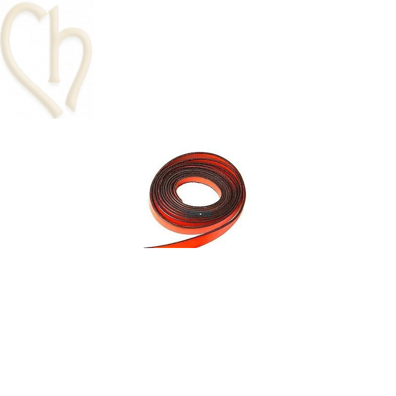 leather ribbon orange 