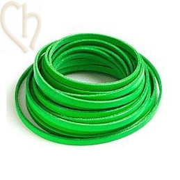 leather ribbon poison green
