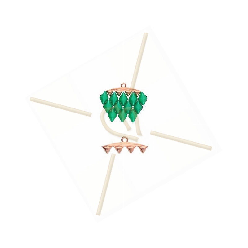 Cymbal Bead Endings - ending for Gemduo 21X8.2MM IV Rose Gold Plated