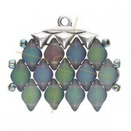 Cymbal Bead Endings - ending for Gemduo 15.6X8.4MM III Rhodium