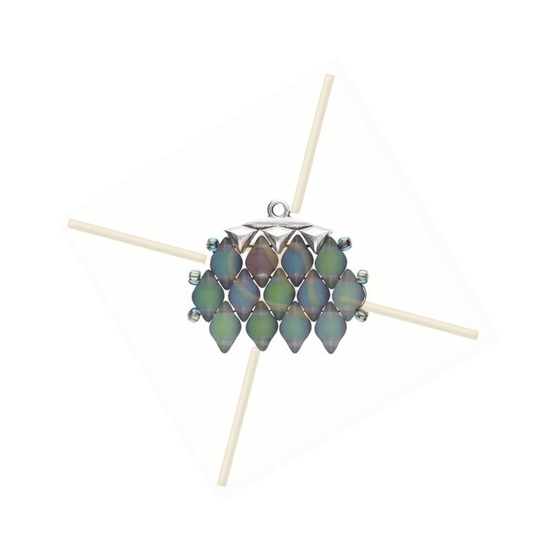 Cymbal Bead Endings - embout pour Gemduo 15.6X8.4MM III Rhodium