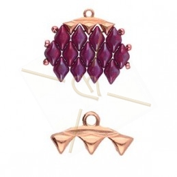 Cymbal Bead Endings - ending for Gemduo 15.6X8.4MM III Rose Gold Plated