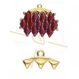 Cymbal Bead Endings - ending for Gemduo 15.6X8.4MM III Gold Plated