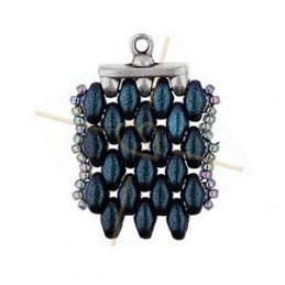 Cymbal Bead Endings - eindstuk voor Superduo 11.5X8.3MM III Rhodium