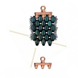 Cymbal Bead Endings - embout pour Superduo 11.5X8.3MM III Rose Gold Plated