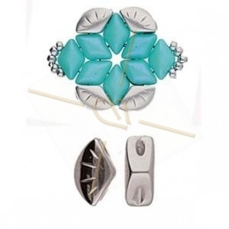 Cymbal Side Beads - perle en metal Polonia pour Gemduo Silver Plated