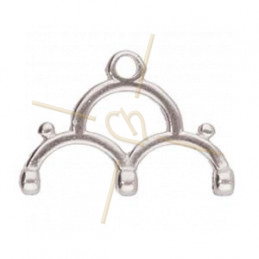 Cymbal Ending Rhodium plated  - LAKOS III 19MM - for Seedbeads Miyuki and Czech