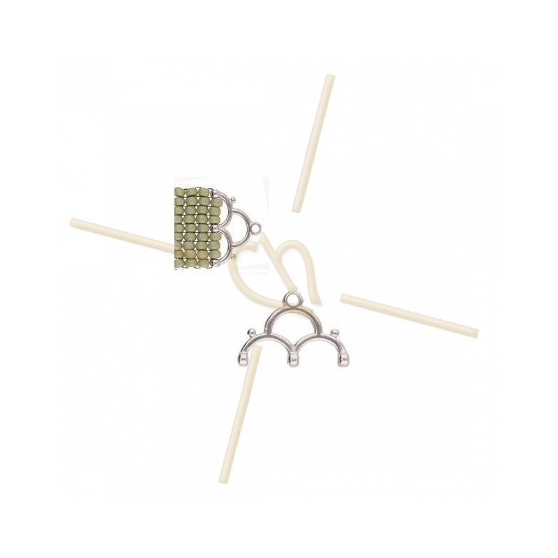 Cymbal Eindstuk Rhodium plated - LAKOS III 19MM - voor Rocailles Miyuki en Tsjech