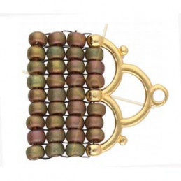 Cymbal Ending Gold plated  - LAKOS III 19MM - for Seedbeads Miyuki and Czech