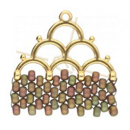 Cymbal Ending Gold plated  - LAKOS IV 27MM - for Seedbeads Miyuki and Czech