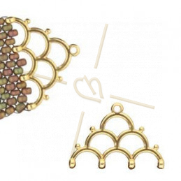 Cymbal Embout Gold plated  - LAKOS IV 27MM - pour Rocailles Miyuki et Tcheque