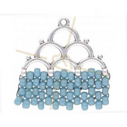 Cymbal Ending Rhodium plated  - LAKOS IV 27MM - for Seedbeads Miyuki and Czech