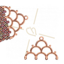 Cymbal Embout Rose Gold plated  - LAKOS IV 27MM - pour Rocailles Miyuki et Tcheque