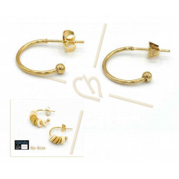 Earrings steel Fashion rond 15mm Gold