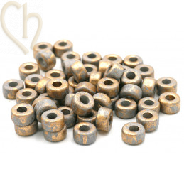 Ceramic Tube bead 9*5mm Grey Gold