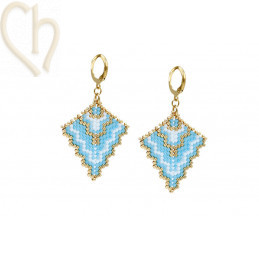 Triangle Peyote Earrings Kit Clear Bleu – Miyuki Beads & Free Pattern