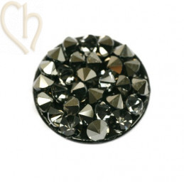 Crystal ROCKS 15mm Metallic Silver / Zwart