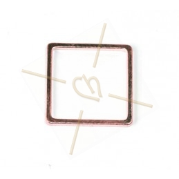 square metal element, 15mm Rose Gold plated